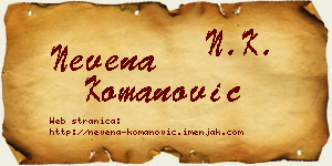 Nevena Komanović vizit kartica